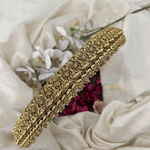 Vriksham Antique Gold Lakshmi Temple Vaddanam with Pearl Drops Bridal Hipbalt-G19625